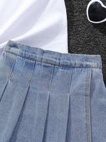 Young Girls Casual Pleated Culotte Shorts