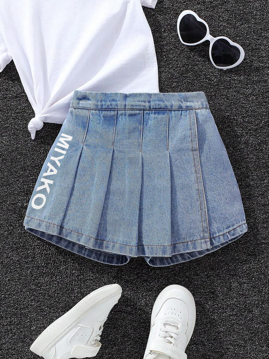 Young Girls Casual Pleated Culotte Shorts