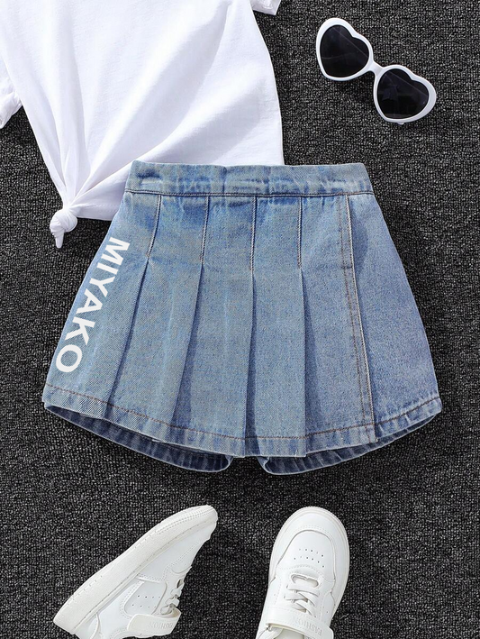 Young Girls Casual Pleated Culotte Shorts