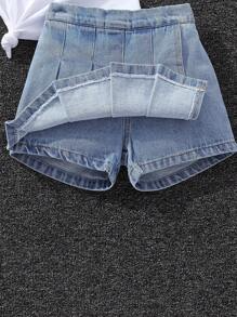 Young Girls Casual Pleated Culotte Shorts