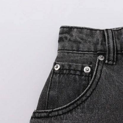 Summer Chic High-Waist Plaid Denim Skirt